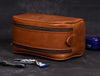 Omaha Leather Toiletry Bag - Tawny Brown