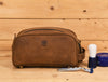 Omaha Leather Toiletry Bag - Tortilla Brown