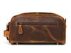 Omaha Leather Toiletry Bag - Penny Brown