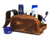 Omaha Leather Toiletry Bag - Penny Brown