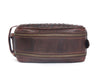 Dallas Upcycled Leather Toiletry Bag - Walnut