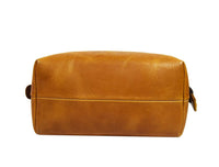 Valencia Canvas Leather Toiletry Bag - Caramel Brown