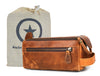 Arousa Leather Toiletry Bag - Caramel Brown