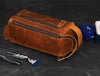 Arousa Leather Toiletry Bag - Caramel Brown