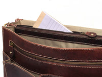 Phoenix Leather Briefcase - Walnut Brown