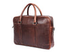 Broadway Leather Office Bag – Walnut Brown - Aaron Leather Goods 