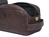 Omaha Leather Toiletry Bag - Walnut Brown