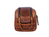 Omaha Leather Toiletry Bag - Caramel Brown - Aaron Leather Goods 