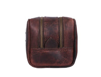 Tampa Leather Toiletry Bag - Walnut Brown