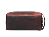 Tampa Leather Toiletry Bag - Walnut Brown