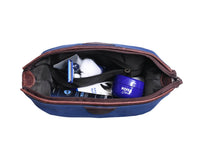 Valencia Canvas Leather Toiletry Bag - Blue
