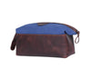 Valencia Canvas Leather Toiletry Bag - Blue - Aaron Leather Goods 