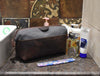 Valencia Canvas Leather Toiletry Bag - Vintage Brown