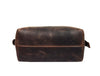 Valencia Canvas Leather Toiletry Bag - Vintage Brown