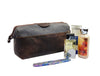 Valencia Canvas Leather Toiletry Bag - Vintage Brown