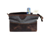 Valencia Canvas Leather Toiletry Bag - Vintage Brown