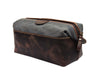 Valencia Canvas Leather Toiletry Bag - Vintage Brown