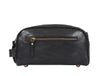 Omaha Leather Toiletry Bag - Raven Black