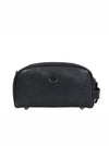 Omaha Leather Toiletry Bag - Raven Black