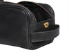 Omaha Leather Toiletry Bag - Raven Black