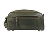 Omaha Leather Toiletry Bag - Seaweed Green