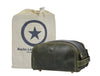 Omaha Leather Toiletry Bag - Seaweed Green