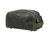 Omaha Leather Toiletry Bag - Seaweed Green