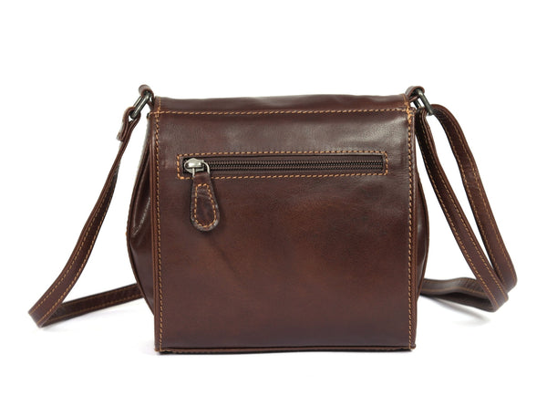 Lowell Leather Cross - Body Bag - Caramel - Aaron Leather Goods Inc