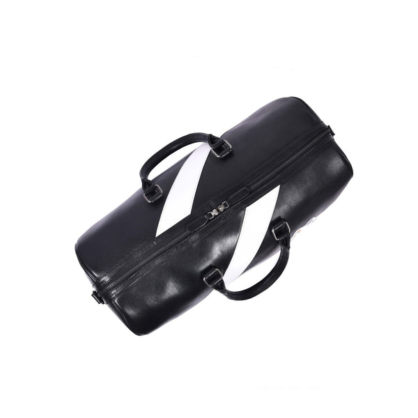 Luxury Black Leather Weekender Duffle Bag - Aaron Leather Goods