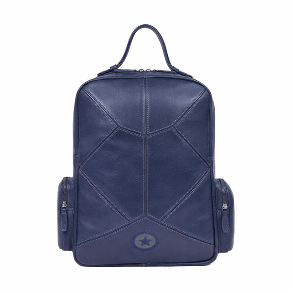 Luxury Blue Leather Laptop Backpack – Minimal & Modern - Aaron Leather Goods