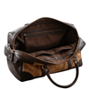 Luxury Hair - On Leather Duffle Bag for Men – Vintage Brown Travel Weekender with Shoulder Strap - Aaron Leather Goods Inc