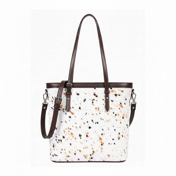 Luxury Hair - On Leather Tote with Brown Leather Straps - Aaron Leather Goods