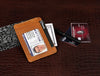 Utrera Leather Credit Card Holder - Caramel Brown - Aaron Leather Goods 