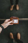 Utrera Leather Credit Card Holder - Chestnut