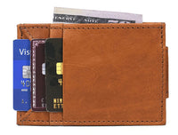 Sestao Leather Minimalist Money Clip Wallet -Chestnut