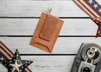 Sestao Leather Minimalist Money Clip Wallet -Chestnut