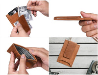 Sestao Leather Minimalist Money Clip Wallet -Chestnut