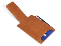 Sestao Leather Minimalist Money Clip Wallet -Chestnut