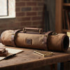 Malaga Canvas Knife Roll - Coffee - Aaron Leather Goods