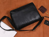 Savona Leather Messenger Bag - Raven Black