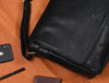 Savona Leather Messenger Bag - Raven Black