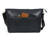 Savona Leather Messenger Bag - Raven Black