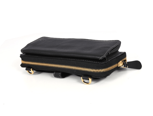 Memphis Hand Tooled Leather Clutch - Raven - Aaron Leather Goods Inc