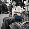 Memphis Hand Tooled Leather Clutch - Royal - Aaron Leather Goods Inc