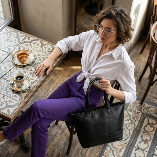 Mieres Travel Tote Bag – Raven - Aaron Leather Goods Inc