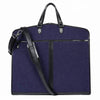 Navy Canvas & Black Leather Garment Bag - Aaron Leather Goods