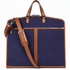 Navy Canvas & Tan Leather Garment Bag - Aaron Leather Goods