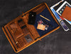 Asturias Leather Organizer - Caramel Brown - Aaron Leather Goods 