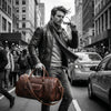 Pamplona Leather Duffle Bag - Coffee Brown - Aaron Leather Goods Inc