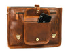 Ancona Leather Office Bag 15" - Caramel Brown